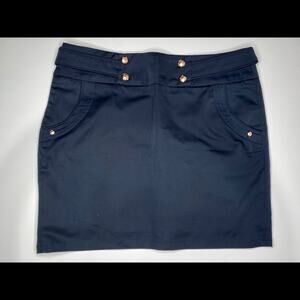 La Chapelle Navy Skirt with gold buttons Medium